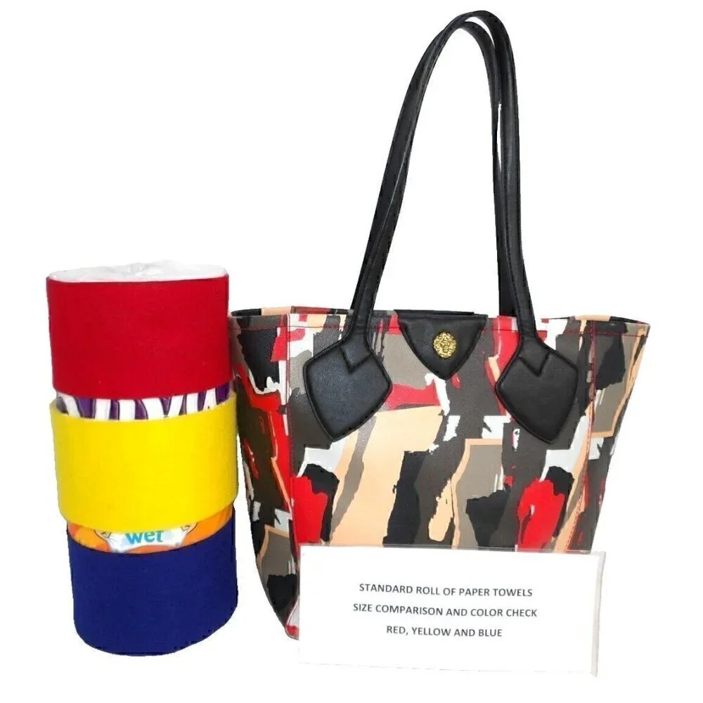 ANNE KLEIN multicolor abstract pattern tote, shoulder bag, handbag, purse